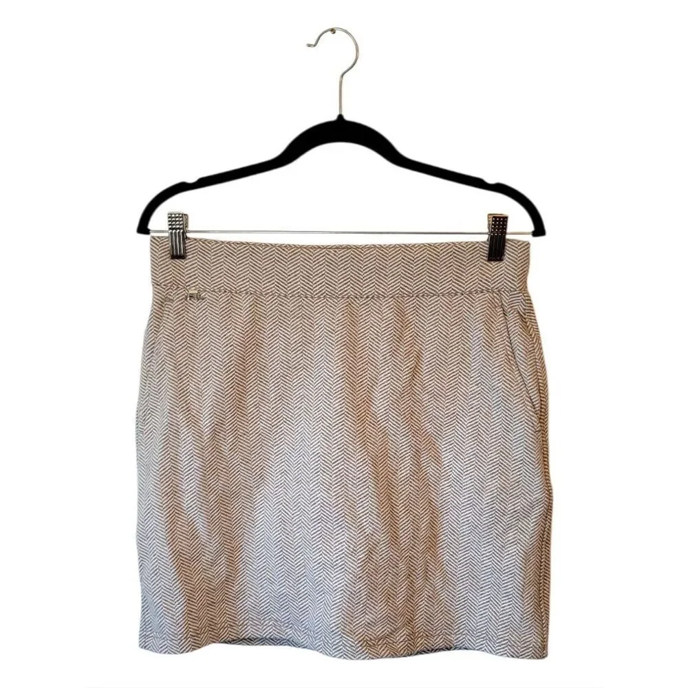 Polo Golf Classic Herringbone Beige Mini Skirt Size M